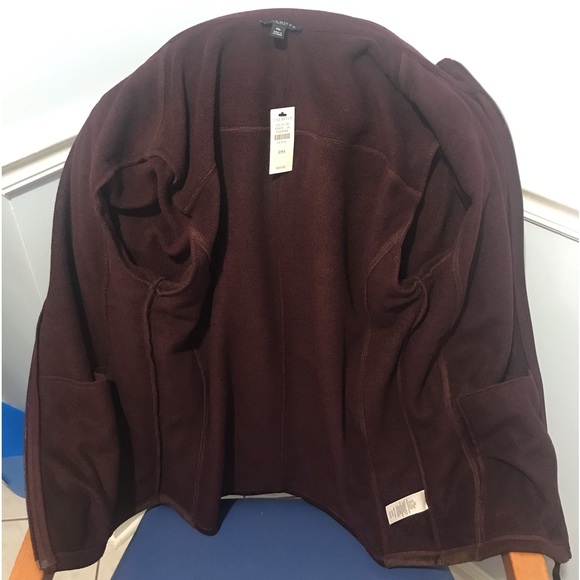 🎉Host Pick🎉New Talbots maroon/brown faux suede trim fleece soft jacket, PM - Picture 9 of 16
